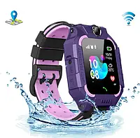 Детские Умные Смарт часы Baby Smart Watch Q19 c камерой, фонариком и gps Фиолетовые