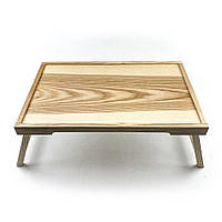 Деревянный поднос-столик натуральный (без ручек) 53 33 см