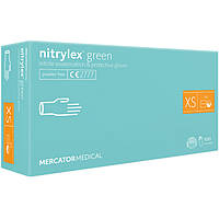 Перчатки нитриловые Mercator Nitrylex GREEN неопудренные, размер XS, 100 шт