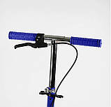 Самокат двоколісний дитячий Skyper Neon N-41417 Синій, з ручним гальмом, колесами PU-200 мм, до 70 кг, фото 6