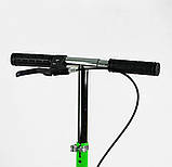 Самокат двоколісний дитячий Skyper Neon N-36719 Зелений, з ручним гальмом, колесами PU-200 мм, до 70 кг, фото 2