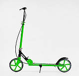Самокат двоколісний дитячий Skyper Neon N-36719 Зелений, з ручним гальмом, колесами PU-200 мм, до 70 кг, фото 4