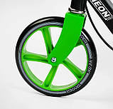 Самокат двоколісний дитячий Skyper Neon N-36719 Зелений, з ручним гальмом, колесами PU-200 мм, до 70 кг, фото 8