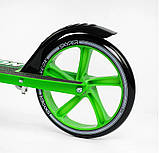 Самокат двоколісний дитячий Skyper Neon N-36719 Зелений, з ручним гальмом, колесами PU-200 мм, до 70 кг, фото 5