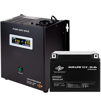 Комплект резервного живлення для котла LP (LogicPower) ДБЖ + AGM батарея (UPS 500VA + АКБ AGM 330W)