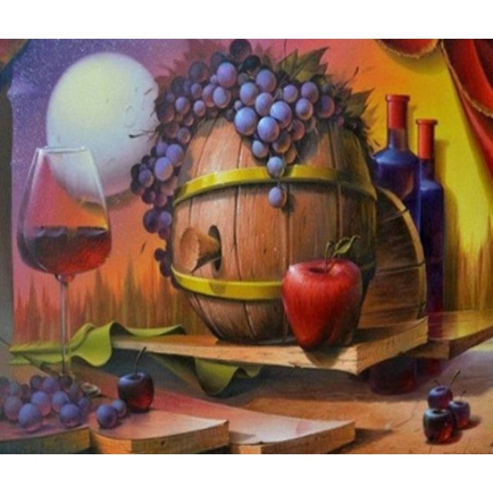 Картина за номерами 40х50 см DIY Бочка з вином (Y5154), фото 1