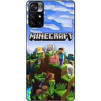 Силіконовий бампер чохол для Xiaomi Poco M4 Pro 5G з малюнком Minecraft