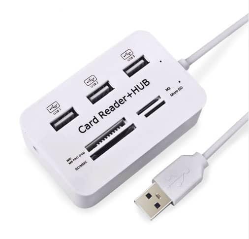 Картридер для читання карт-концентраторів HUB USB Combo 2.0 USB/MS/MS Pro DUO/SD/M2/MMC/MicroSD