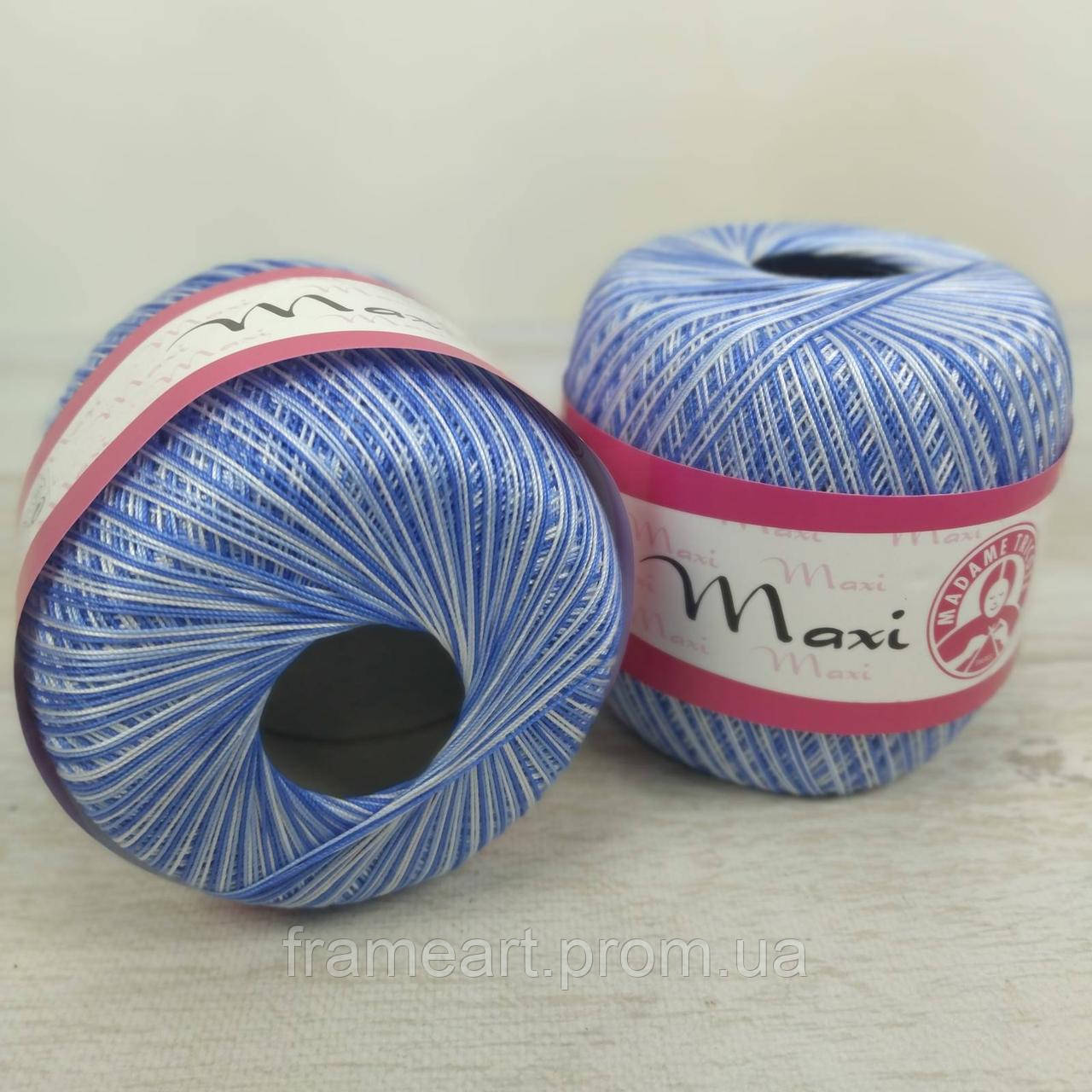 Madame Tricote Максі 100 г/565м 5355 меланж блакитний