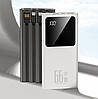 Power bank-повер банк 20000 mah зі швидким заряджанням 66W, павербанк із вбудованими кабелями для заряджання Білий, фото 4