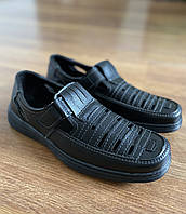 Туфли мужские летние черные (код 4109)