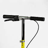 Самокат двоколісний дитячий Skyper Neon N-81483 Жовтий, з ручним гальмом, колесами PU-200 мм, до 70 кг, фото 2