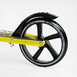 Самокат двоколісний дитячий Skyper Neon N-81483 Жовтий, з ручним гальмом, колесами PU-200 мм, до 70 кг, фото 6