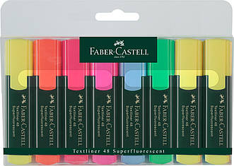 Набір маркерів текстовиділювачів Faber-Castell Textliner 48 Superfluorescent, 8 штук (5 + 3 жовтих),154862