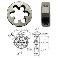 Плашка метрическая М10x1,5 9ХС левая