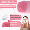 Щітка для вмивання обличчя електрична силіконова для масажу чищення та ліфтингу OEM-8C рожева, фото 2