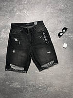 Джинсовые шорты мужские летние INT рваные черные Бриджи коттоновые повседневные короткие