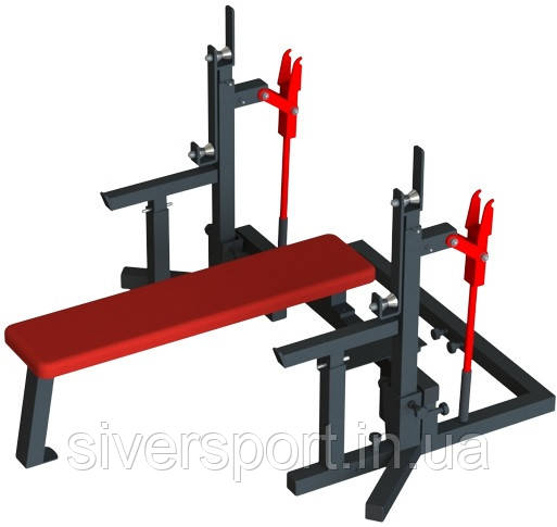 Лавка-трансформер із похилими стійками для пауерліфтингу SiverSport SVS-703.1, фото 1