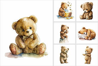 Набір панелей із сатину "Ведмедик з медом"