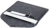 Повстяний чохол Gmakin для ноутбука MacBook Air Pro 13" New конверт папка для макбук із повсті сірий, фото 3