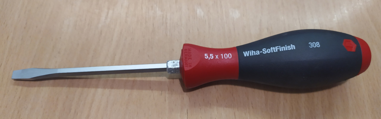 Викрутка прямий шліц Wiha SoftFinish SL 5.5x100, фото 1