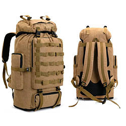 Похідний рюкзак на 80-100 л, 95(80)х37х23 см, xs-f22 Світлий койот / Рюкзак для кемпінгу