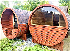 Панорамне вікно ½ кола для бані-бочки діаметром 2,2 м