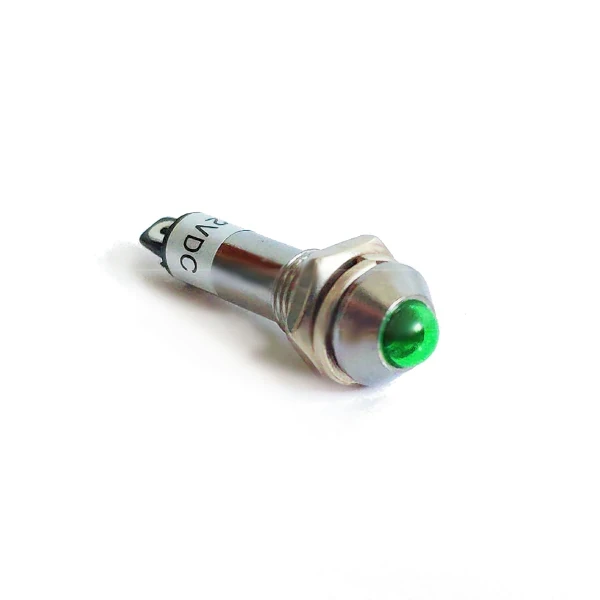 Світлодіодний індикатор металевий AD22B-8 220v AС, зелений