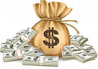 Вафельная картинка деньги "Мешок с долларами"