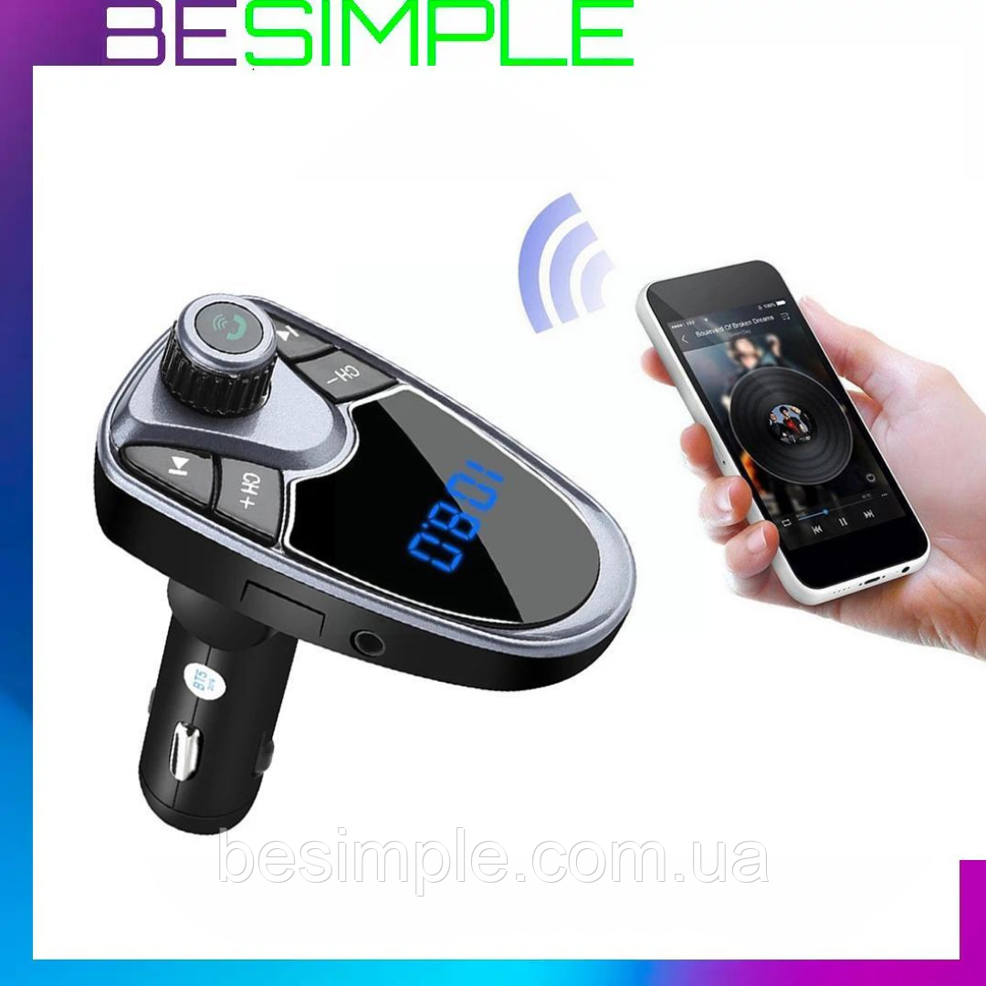 FM-трансмітер з Bluetooth M1BT / Модулятор в машину / Трансмітер в прикурювач / Бездротовий фм-модулятор