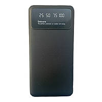 Power Bank 20000мА*ч повербанк с экраном и фонариком (Black) | Портативное зарядное устройство
