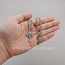 Срібна цепочка і ажурний хрестик. Чоловічий кулон хрест та ланцюг Український бісмарк зі срібла 925, фото 3