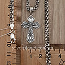 Срібна цепочка і ажурний хрестик. Чоловічий кулон хрест та ланцюг Український бісмарк зі срібла 925, фото 5