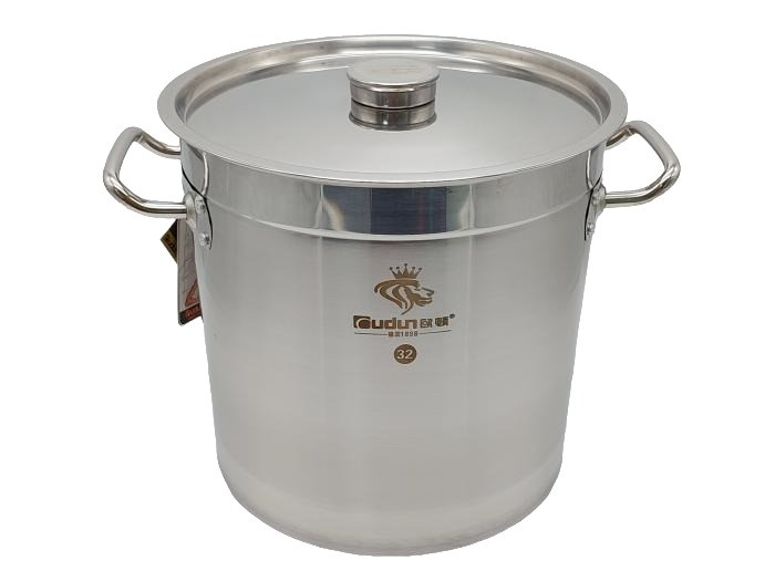 Каструля з нержавіючої сталі велика 15 літрів Общепит нержавіюча сталь для індукційних плит D 32 cm H 30 cm
