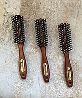 Массажная щётка для волос деревянная с щетиной узкая Salon professional 4762CLB