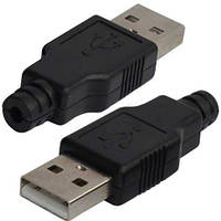 Штекер USB тип A, под шнур, 1уп-5шт