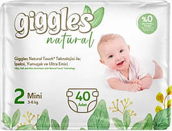 Підгузки дитячі Giggles Natural Розмір 2 Mini 3-6 кг. (40 шт.)