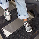 Жіночі кеди сірого кольору на білій підошві, фото 3