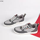 Жіночі кеди сірого кольору на білій підошві, фото 2