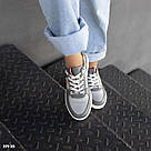 Жіночі кеди сірого кольору на білій підошві, фото 5