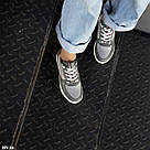 Жіночі кеди сірого кольору на білій підошві, фото 6