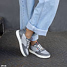 Жіночі кеди сірого кольору на білій підошві, фото 7