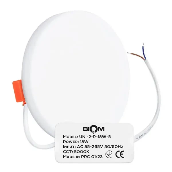Світильник світлодіодний Biom UNI-2-R18W-5 18Вт круглий 5000К New, фото 1