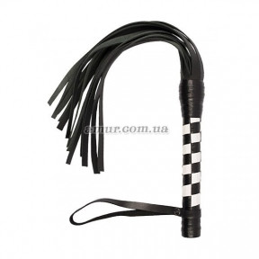 Флогер VIP Leather Flogger, чорний білий