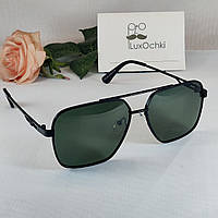 Стильные поляризованные мужские очки Черный, зеленый