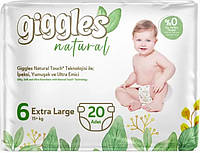 Подгузники детские Giggles Natural Размер 6 Extra Large 15+ кг. (20 шт.)