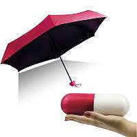 Компактний парасолька-капсула Capsule Umbrella бордова 149507