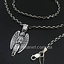 Срібна цепочка і кулон ангел хранитель срібло. Ланцюг якір і ладанка Ангел Хранитель. 50 см, фото 7