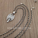 Срібна цепочка і кулон ангел хранитель срібло. Ланцюг якір і ладанка Ангел Хранитель. 50 см, фото 6