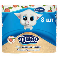 Туалетная бумага Диво Аroma Soft+ Персик 8 шт (6+2 рулона в ПОДАРОК) 2-х слойная на гильзе